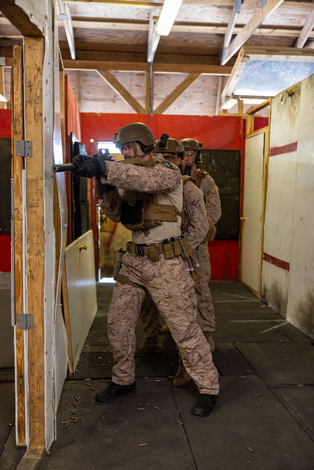 French Service Member attends the Marine Corps Security Forces Regiment Close Quarters Battle Course