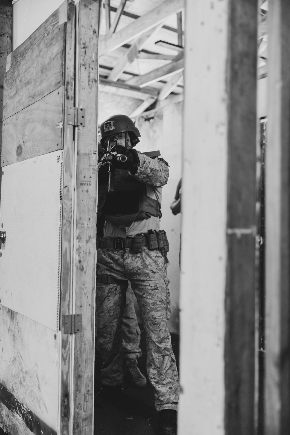 French Service Member attends the Marine Corps Security Forces Regiment Close Quarters Battle Course