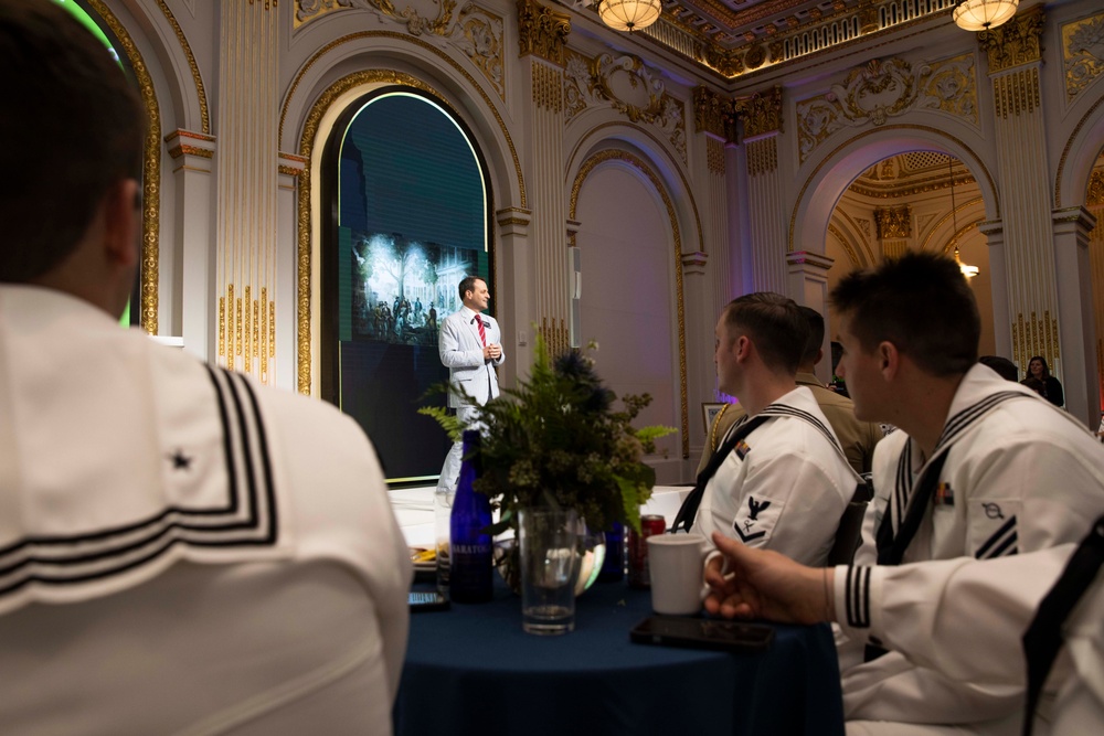 US Navy Sailors and Marines visit the New York Stock Exchange