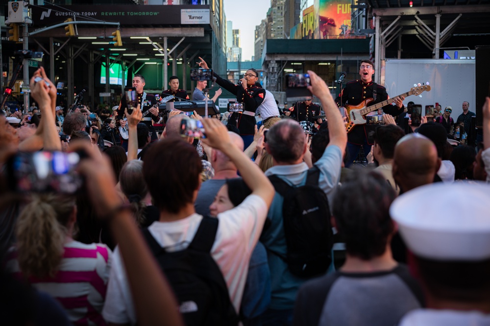 Fleet Week New York 2024: Quantico Marine Corps Band performs at Times Square