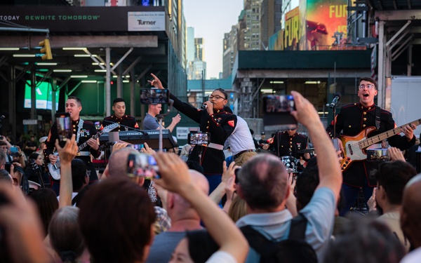 Fleet Week New York 2024: Quantico Marine Corps Band performs at Times Square