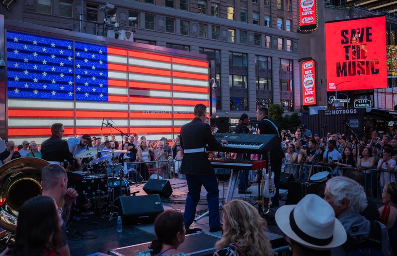 Fleet Week New York 2024: Quantico Marine Corps Band performs at Times Square
