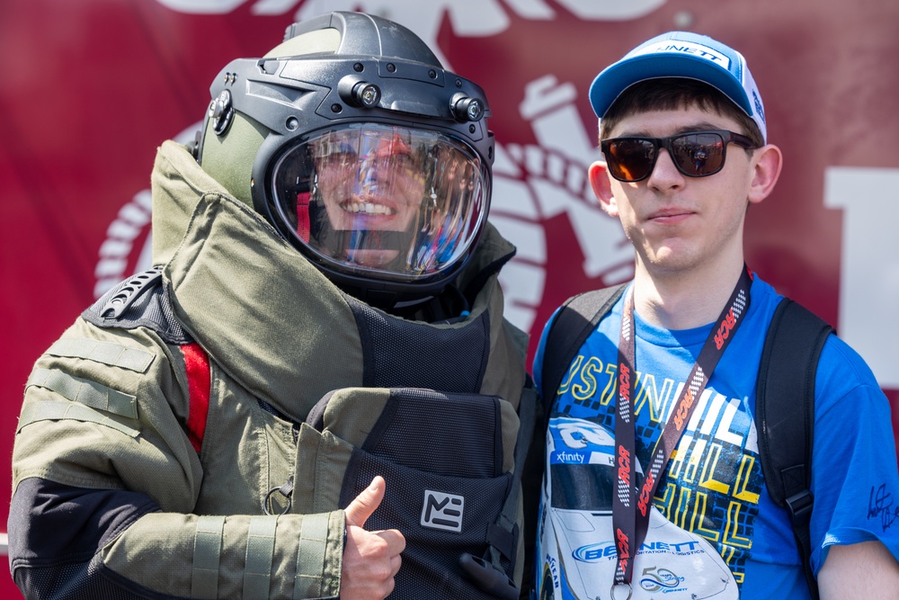 U.S. Marines interact with NASCAR fans at Coca-Cola 600 2024