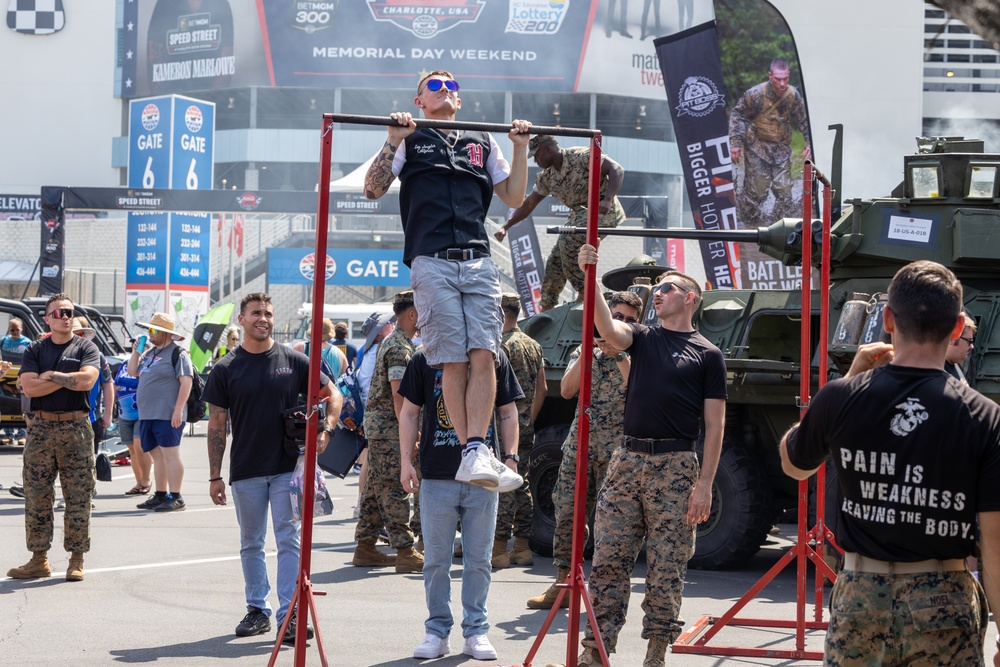 U.S. Marines interact with NASCAR fans at Coca-Cola 600 2024