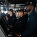 USS Ronald Reagan (CVN 76) Sailors stand watch in the pilot house