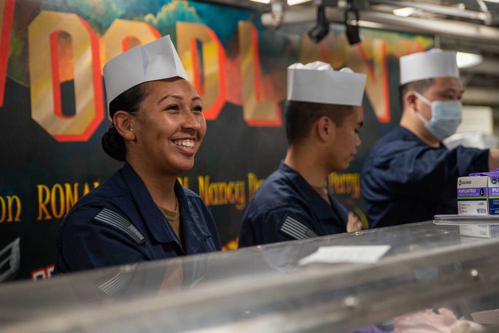 USS Ronald Reagan (CVN 76) Sailors host a connections fair