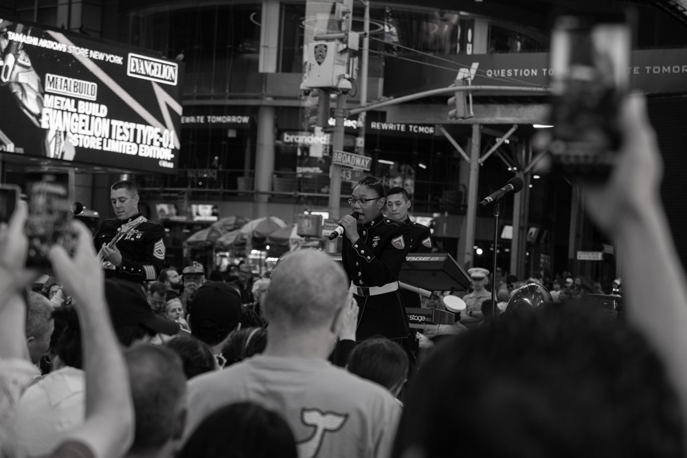 Quantico Marine Corps Band perform at Times Square during Fleet Week New York 2024