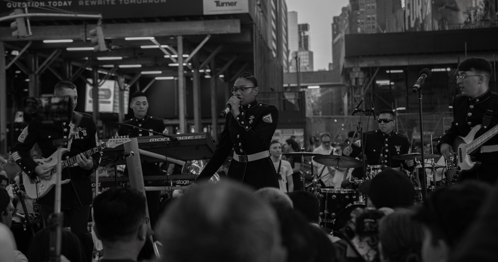 Quantico Marine Corps Band perform at Times Square during Fleet Week New York 2024