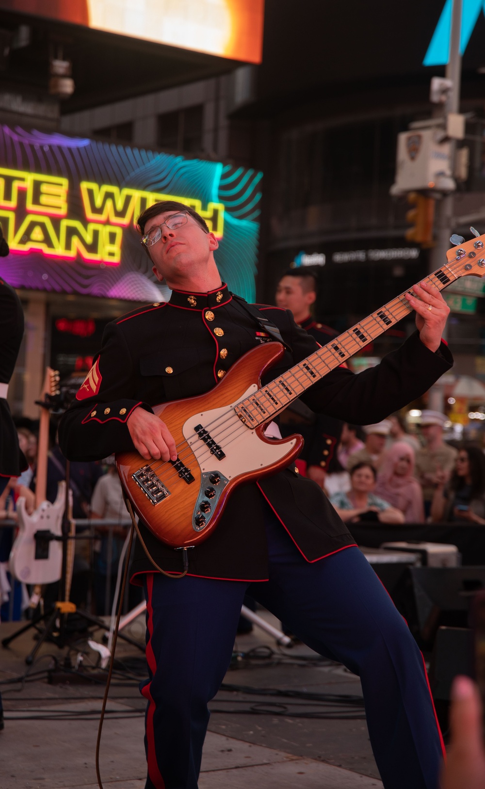 Quantico Marine Corps Band perform at Times Square during Fleet Week New York 2024