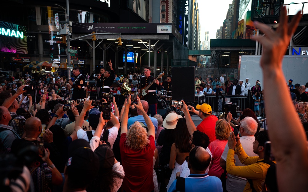 Quantico Marine Corps Band perform at Times Square during Fleet Week New York 2024