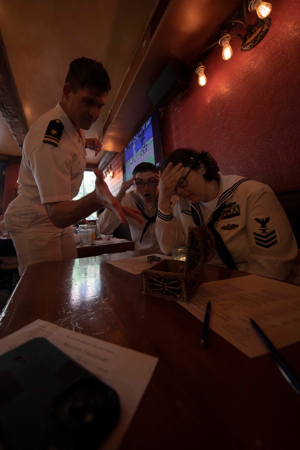 US Navy Sailors play Dungeons and Dragons at Brazen Tavern