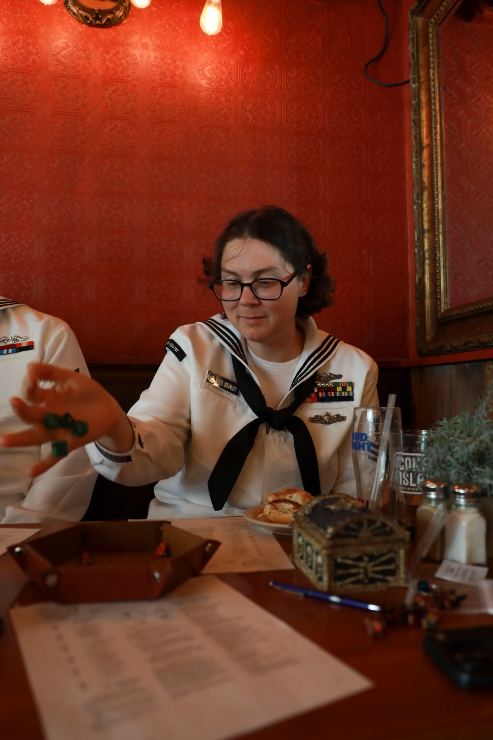 US Navy Sailors play Dungeons and Dragons at Brazen Tavern