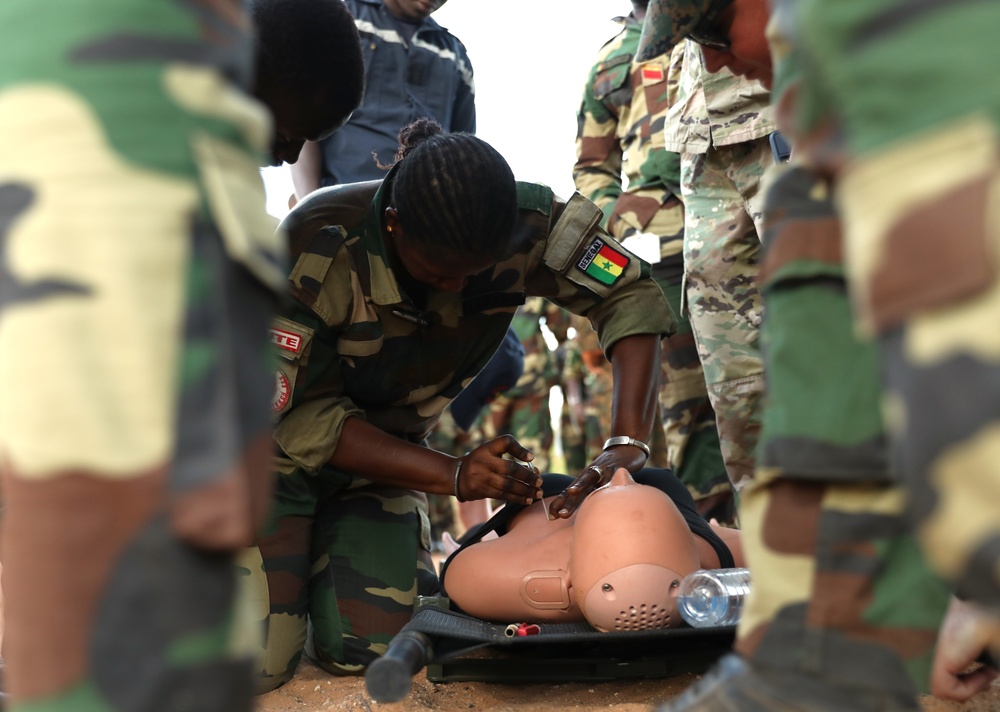 Armed Forces of Senegal demonstrate combat lifesaving skills during African Lion 2024