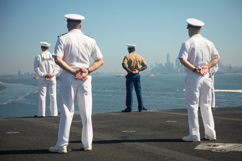 Fleet Week New York 2024- USS Bataan transits the Hudson River