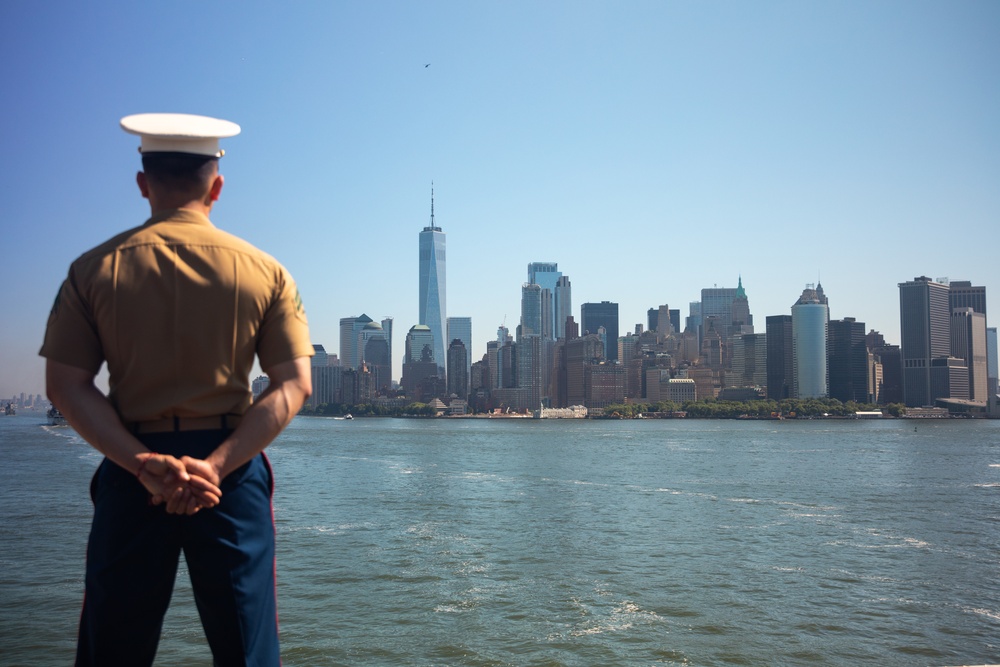 Fleet Week New York 2024- USS Bataan transits the Hudson River