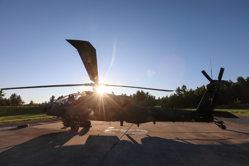 An Apache awaits for rearming