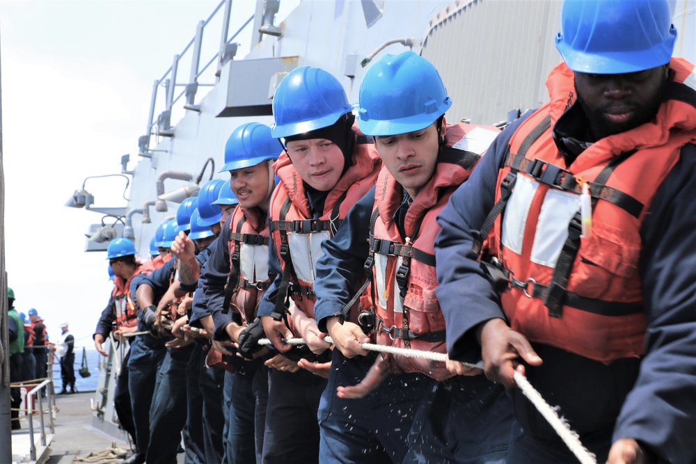 USS O’Kane conducts replenishment at sea