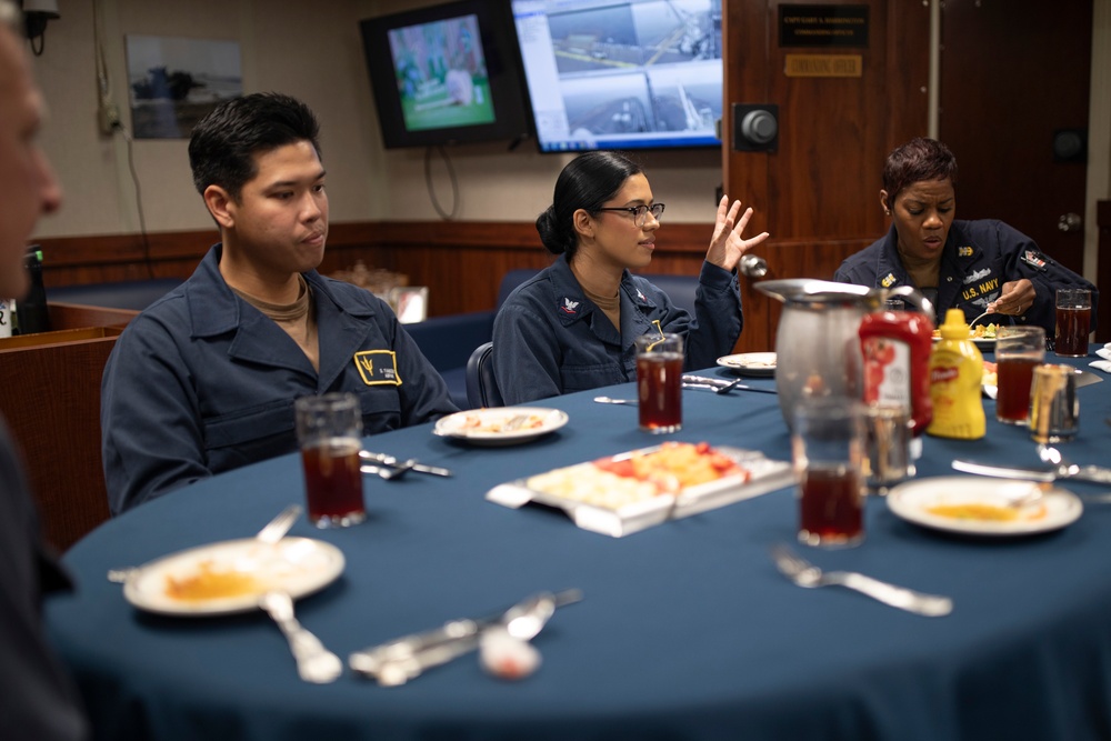 USS Tripoli TRIAD Enjoys Lunch With Hardchargers of the Month
