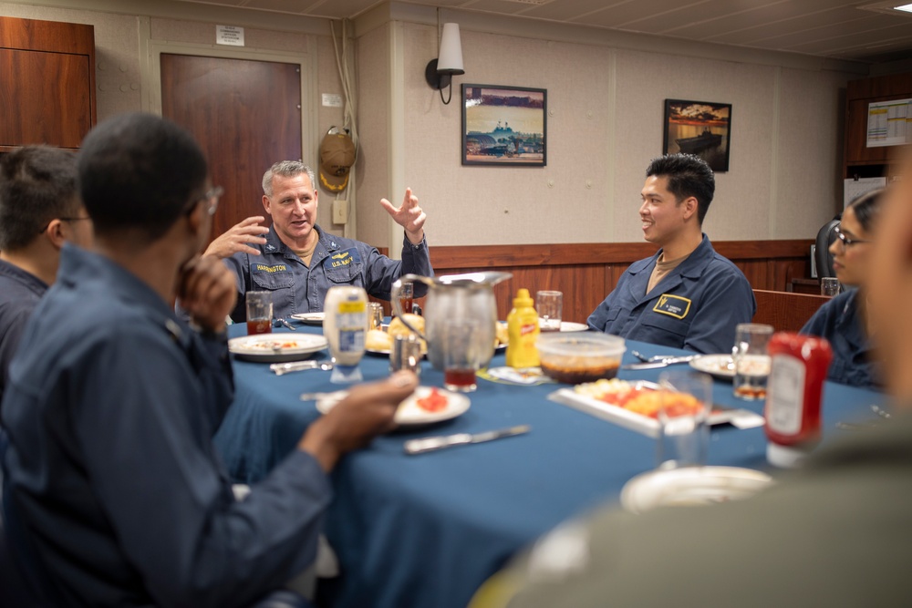 USS Tripoli TRIAD Enjoys Lunch With Hardchargers of the Month