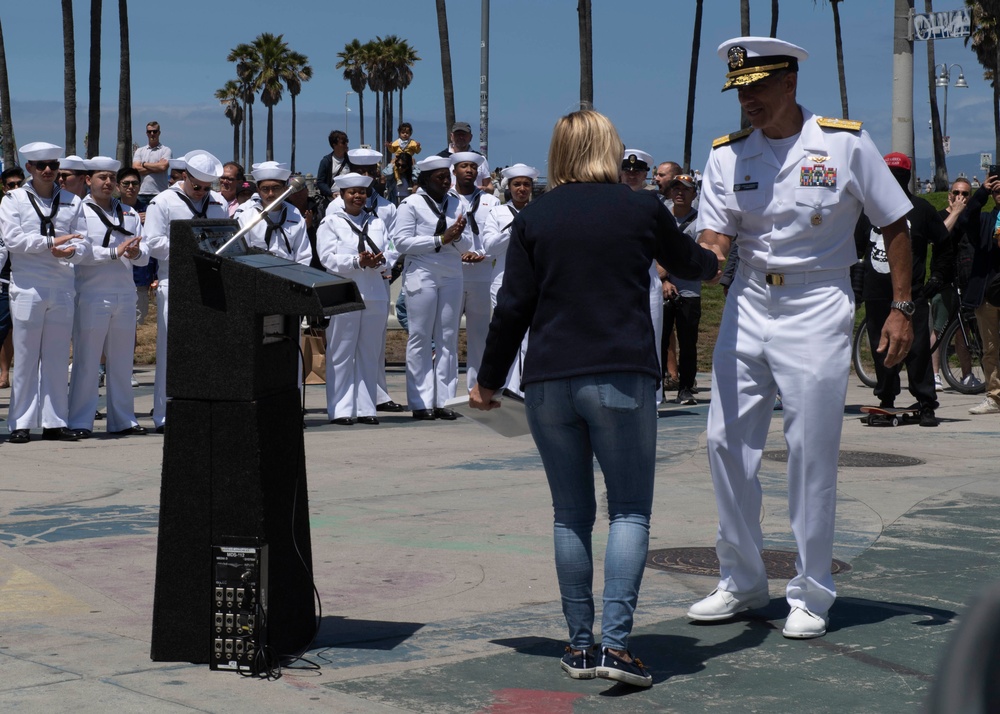 Sailors and Marines Attend a Beach Clean up during Los Angeles Fleet Week