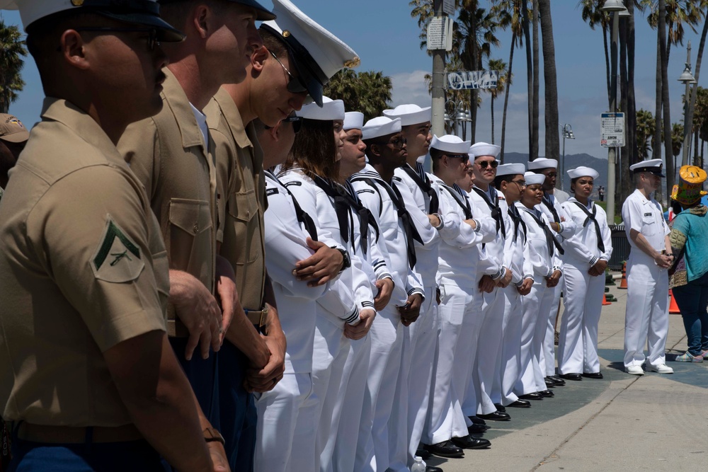Sailors and Marines Attend a Beach Clean up during Los Angeles Fleet Week