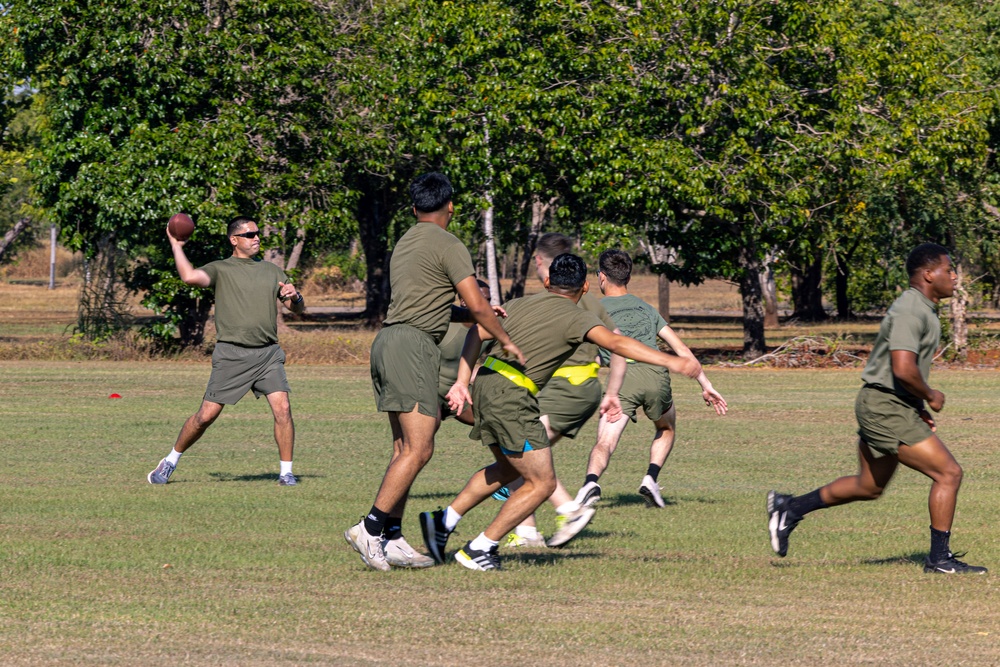 MRF-D 24.3: Command Element Marines, Sailors participate in friendly football, soccer games