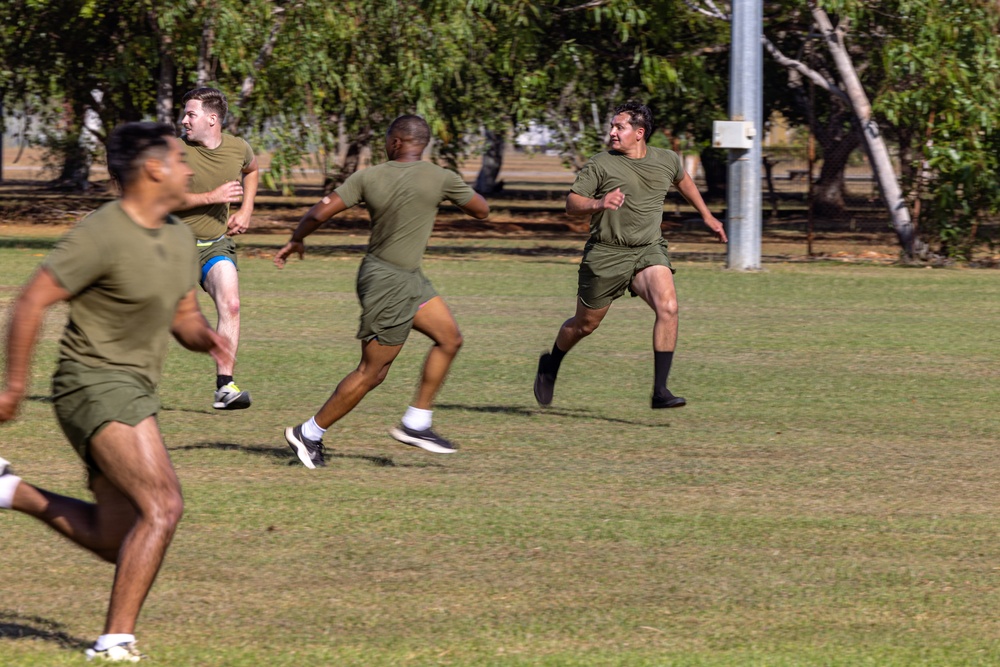 MRF-D 24.3: Command Element Marines, Sailors participate in friendly football, soccer games