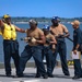 USS Hershel &quot;Woody&quot; Williams conducts a fire drill on the flight deck