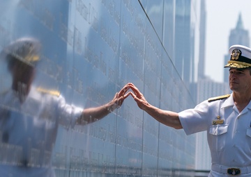 Vice Adm. Doug Perry Honors 9/11 Victims at Empty Sky Memorial During Fleet Week New York