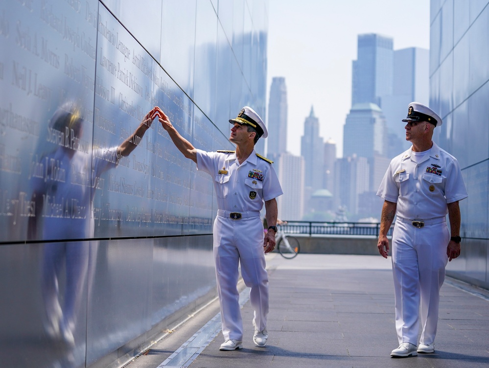 Vice Adm. Perry Pays Tribute at Empty Sky Memorial During Fleet Week New York 2024
