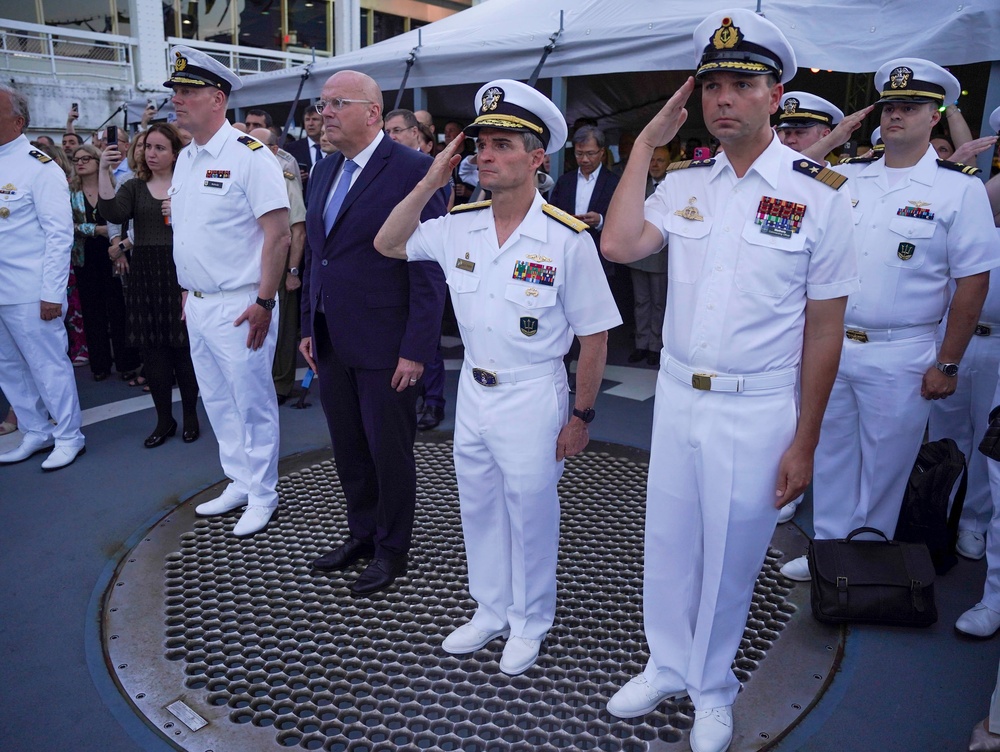 Vice Adm. Perry Joins German Navy for Reception Aboard Baden-Württemberg During Fleet Week New York