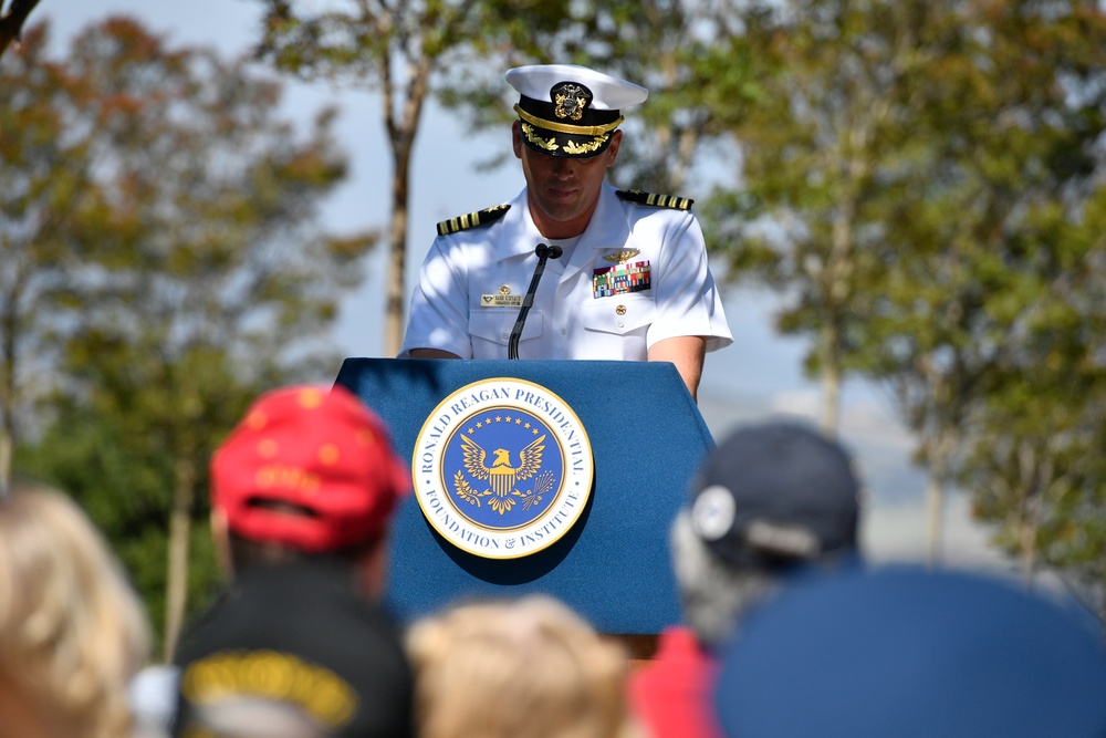 Capt. Kimnach delivers Memorial Day remarks at the Ronald Reagan Library