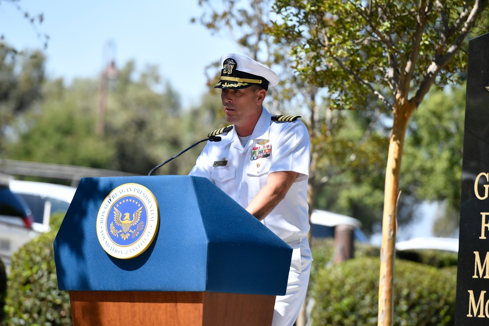 Capt. Kimnach delivers Memorial Day remarks at the Ronald Reagan Library