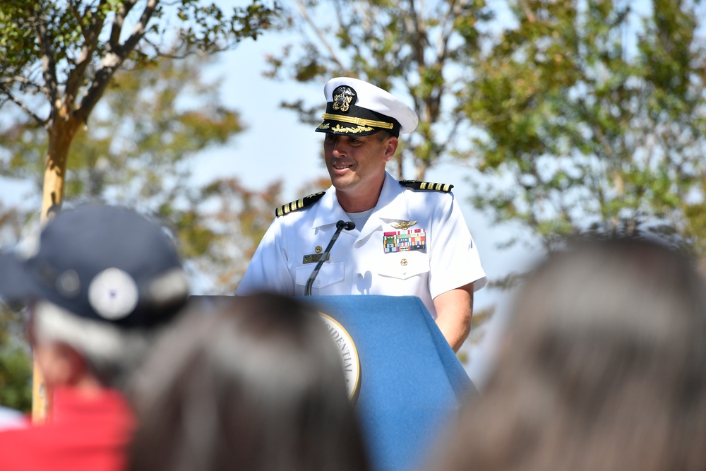 Capt. Kimnach delivers Memorial Day remarks at the Ronald Reagan Library