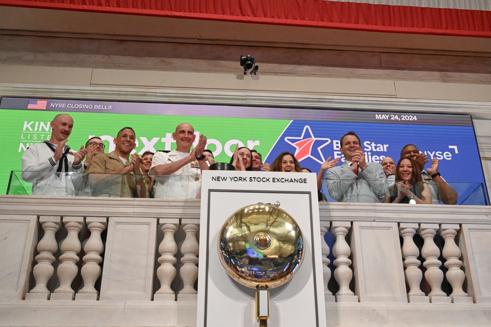 Coast Guard members attend closing bell at New York Stock Exchange for Fleet Week 2024