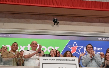 Coast Guard members attend closing bell at New York Stock Exchange for Fleet Week 2024