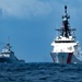 The U.S. Coast Guard Cutter James (WMSL 754) and the Brazilian navy Amazonas (P 120)