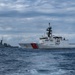 The U.S. Coast Guard Cutter James (WMSL 754) and the Brazilian navy Amazonas (P 120)