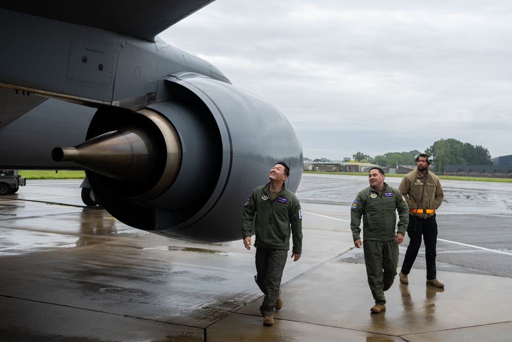 The 100th ARW, 48th FW and 305th AMW conduct Normandy flyover and aerial refueling