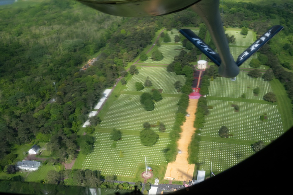 The 100th ARW, 48th FW and 305th AMW conduct Normandy flyover and aerial refueling