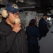 USS Ronald Reagan (CVN 76) Sailors stand watch in the pilot house