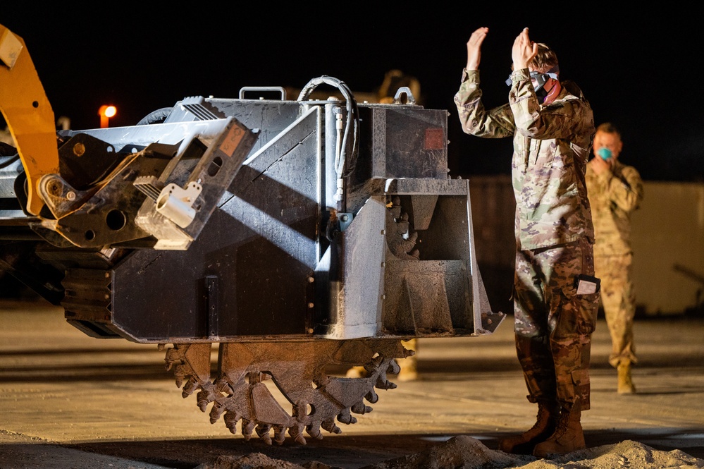 Civil Engineer Airmen conduct Rapid Airfield Damage Recovery Exercise