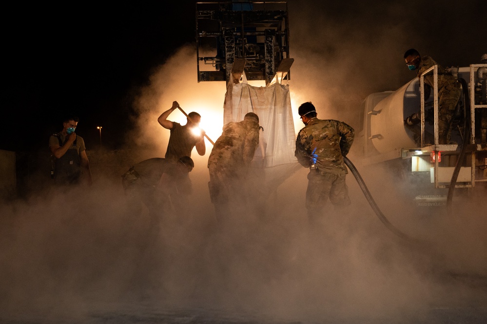 Civil Engineer Airmen conduct Rapid Airfield Damage Recovery Exercise