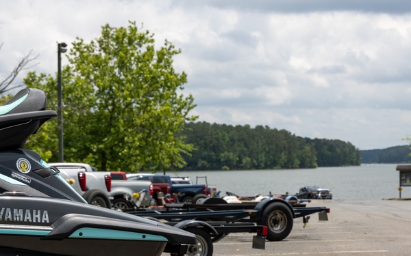 Trailers at Old Hwy 41 #1 Boat Ramp on Allatoona Lake