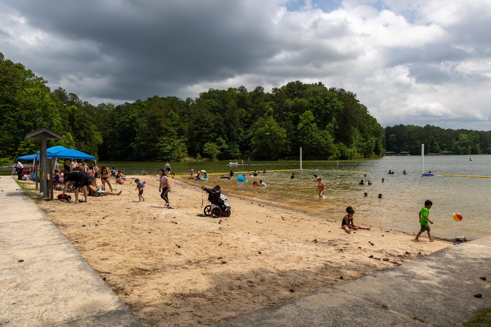 Families Enjoying the Beach at Old Hwy 41 #1 Day Use Area on Allatoona Lake