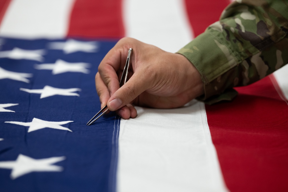 AFMAO prepares U.S. Flags
