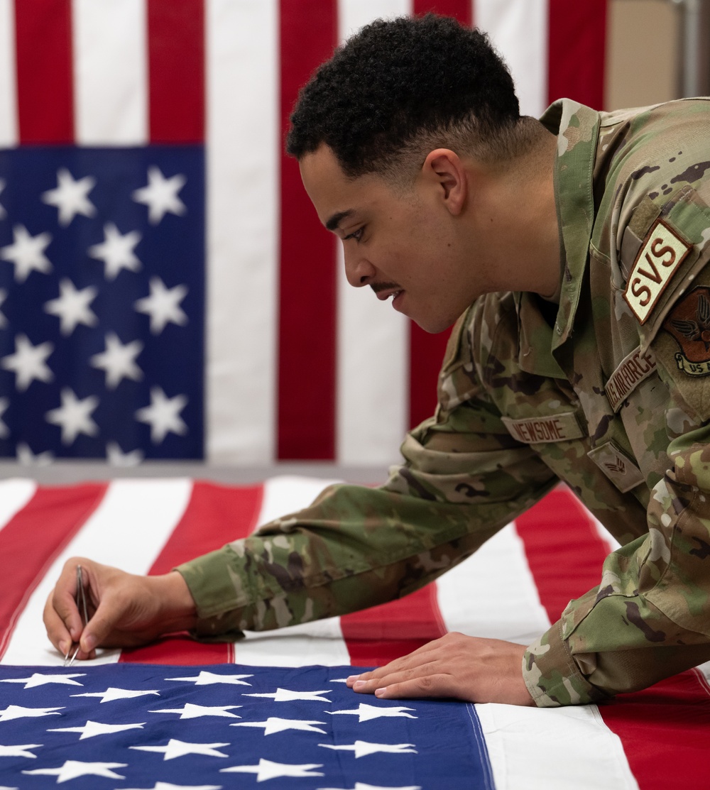 AFMAO prepares U.S. Flags