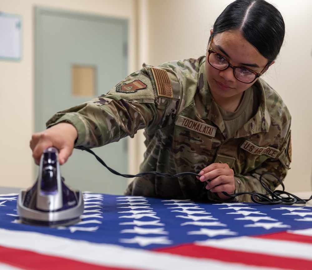 AFMAO prepares U.S. Flags