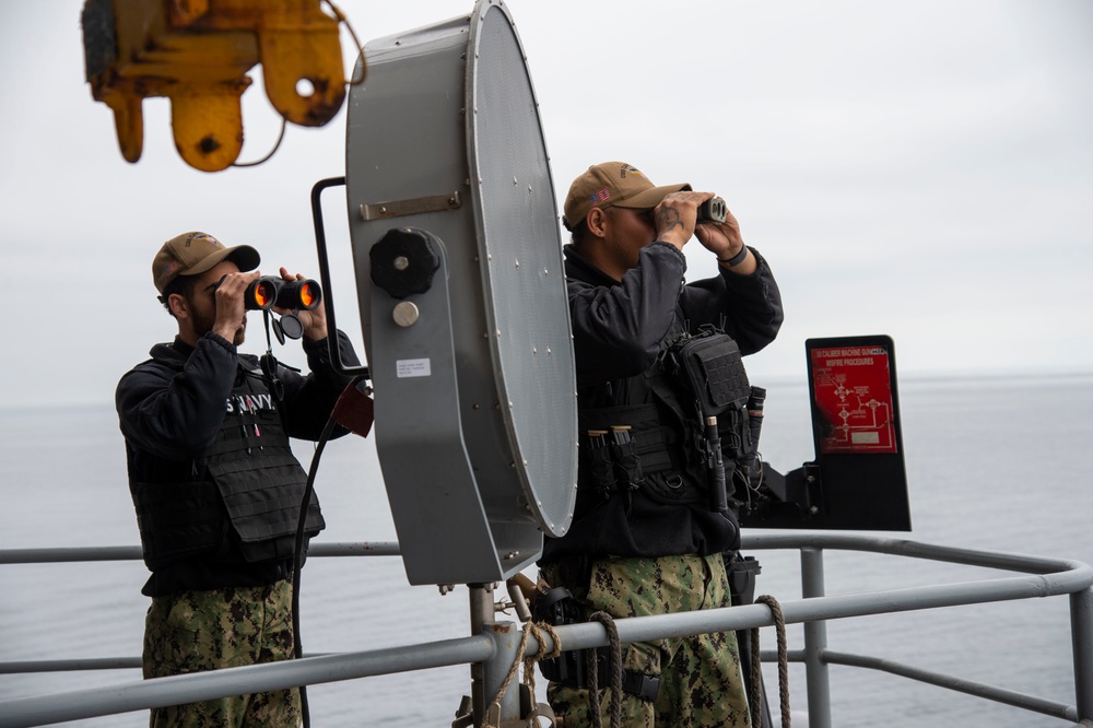 USS Carl Vinson Sailors Stand Lookout Watch