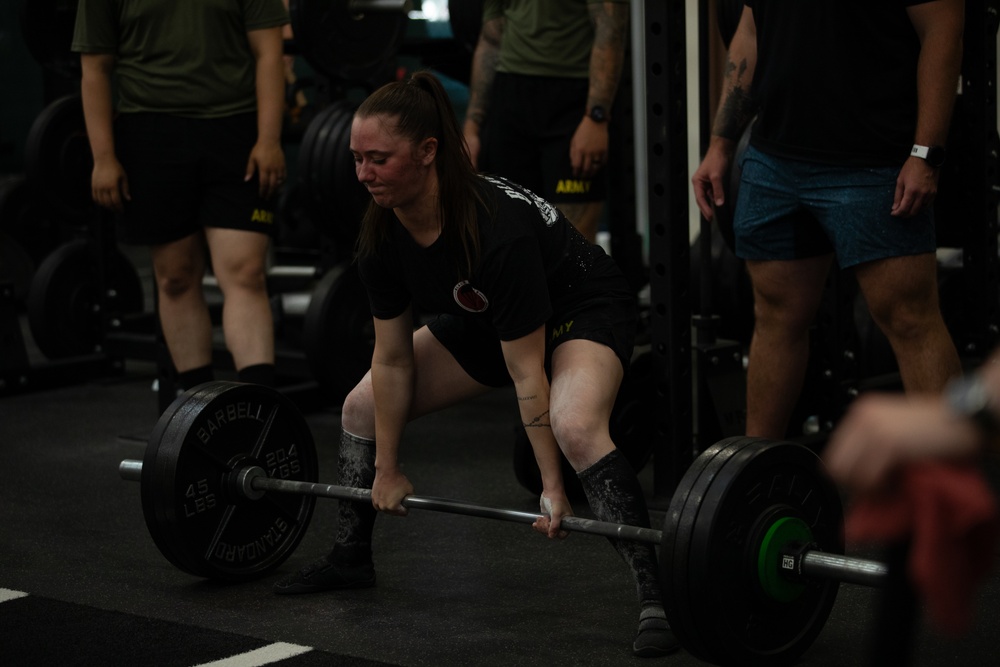 Paratroopers take part in 'Strongest All American' Weightlifting Competition during AAW24